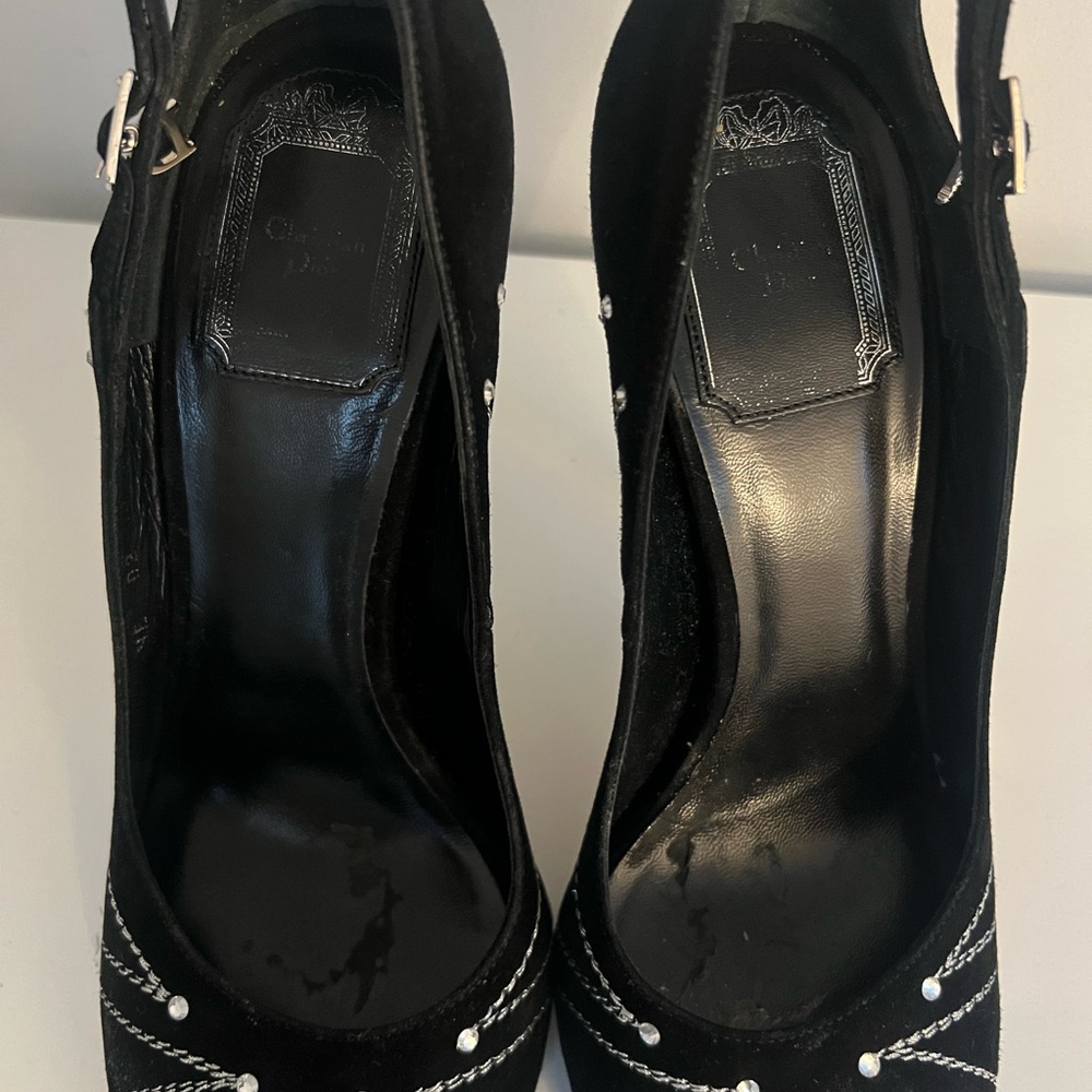Dior Black Stiletto Heels with Metallic Accents